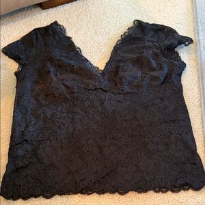 Chic Black Lace Women's Blouse